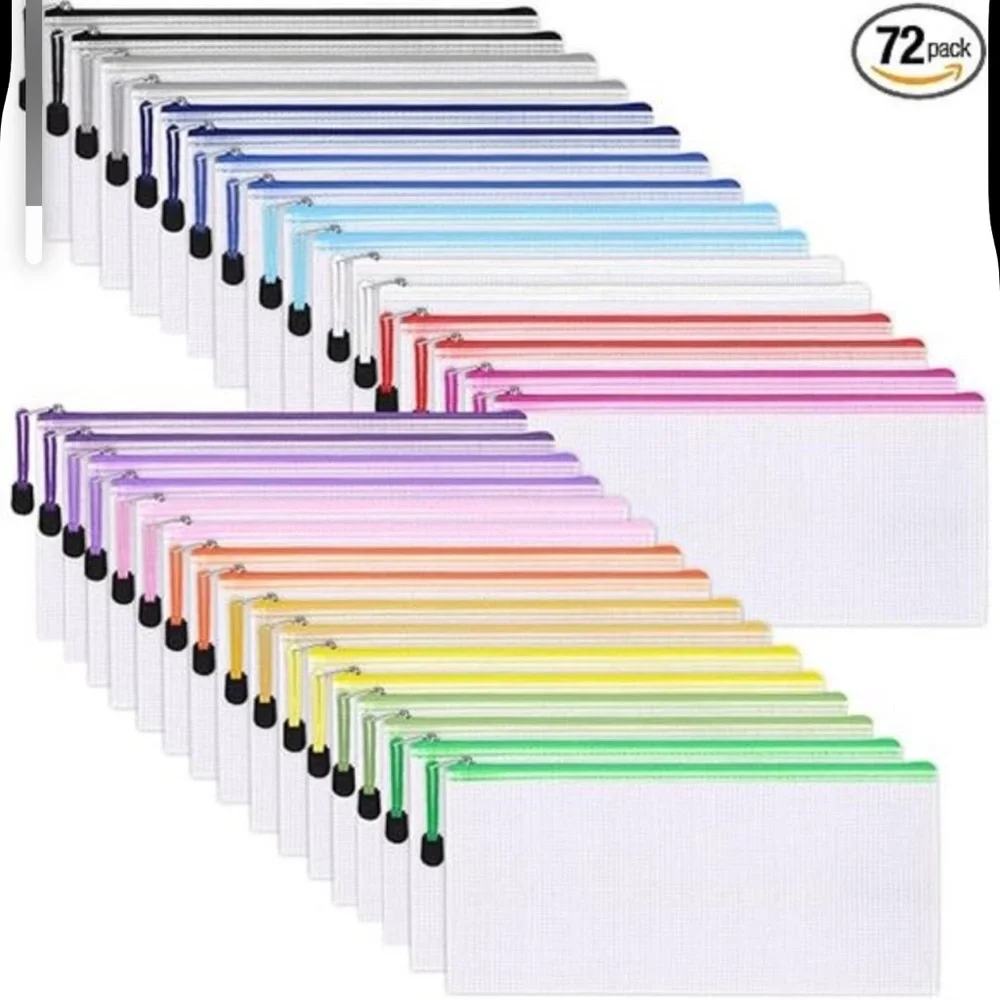 72pcs Pencil Pouch Bulk, Small Mesh Zipper Pouch, Pencil Case Bulk Pencil Bags